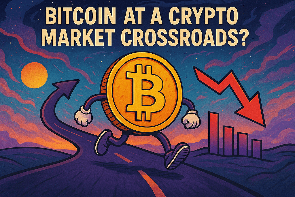 بیت‌کوین در بزنگاه بازار کریپتو، تصویر فانتزی بیت‌کوین، تحلیل روند بیت‌کوین، دو راهی بیت‌کوین در بازار، آینده بازار رمز ارزها